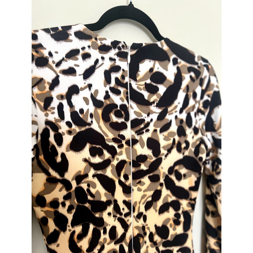 Bebe Animal Leopard Print Bodycon Long Sleeve Mini Dress Size S/Petite Women's - Picture 6 of 9